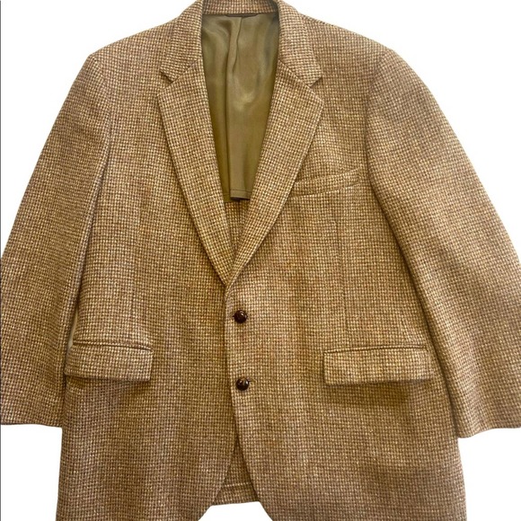 Harris Tweed Vintage Stafford Men's Size 42R Tan Tweed Sports Coat Blazer - Picture 1 of 9